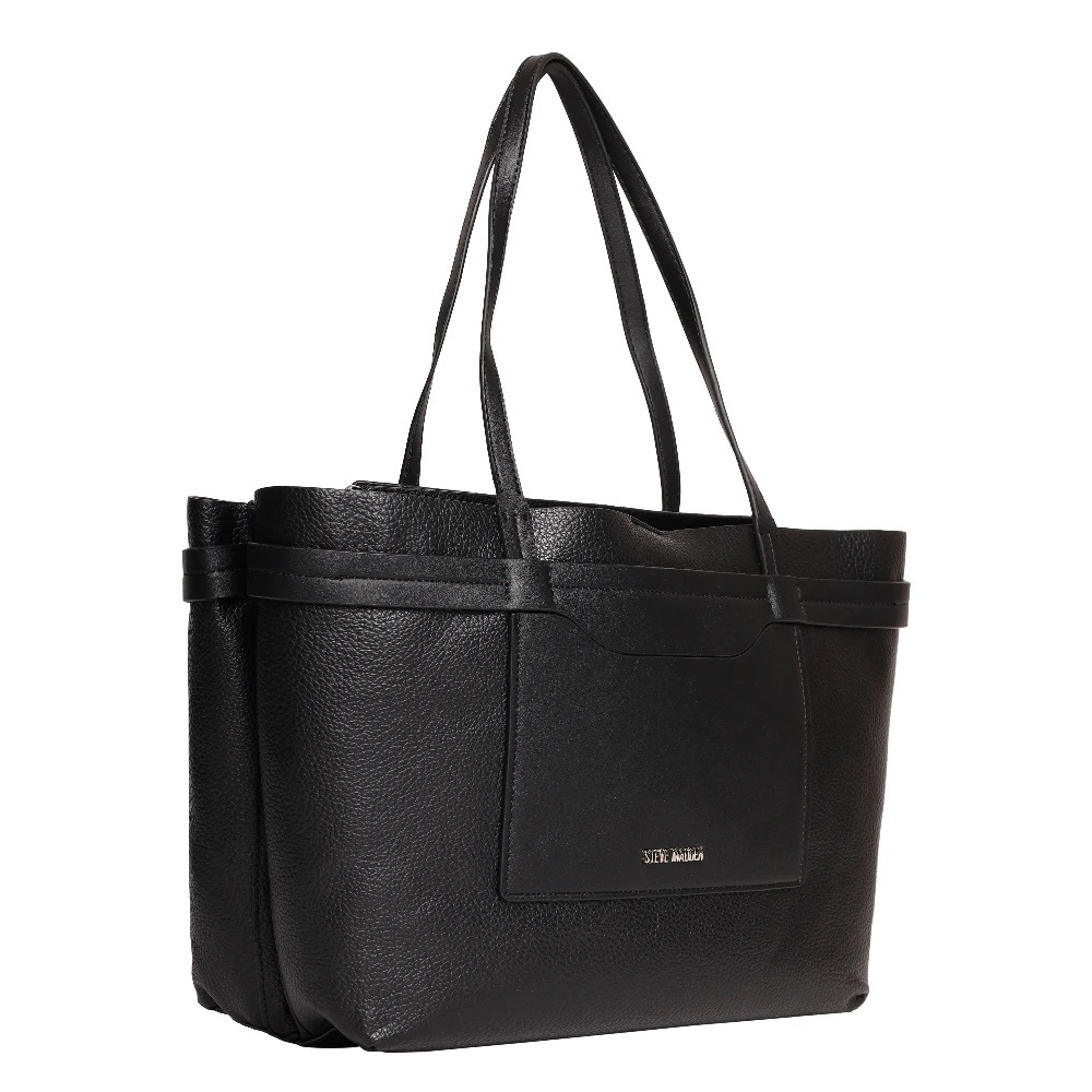 NWT Steve Madden Btruli Black Pebbled Tote Bag - Picture 2 of 5